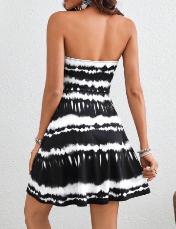 Rochie scurta SHEIN, alb/negru