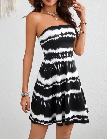 Rochie scurta SHEIN, alb/negru