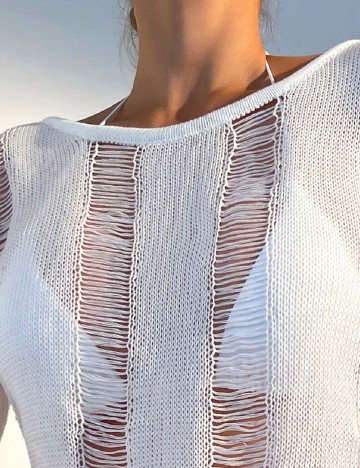 Bluza de plaja SHEIN, alb