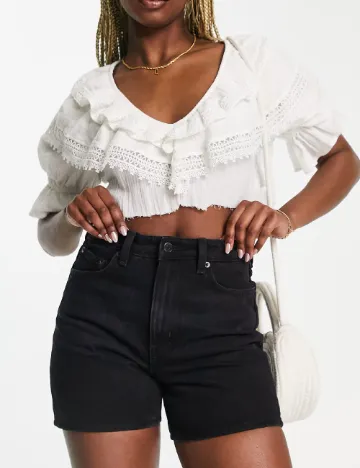 Pantaloni scurti Weekday, negru Negru