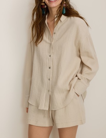 Camasa Oversize Reserved, bej