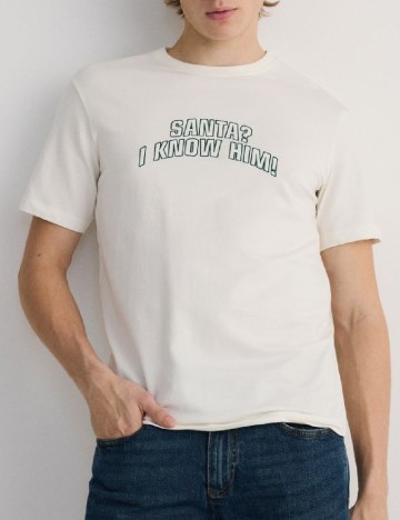 Tricou Reserved, ecru