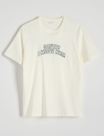 Tricou Reserved, ecru