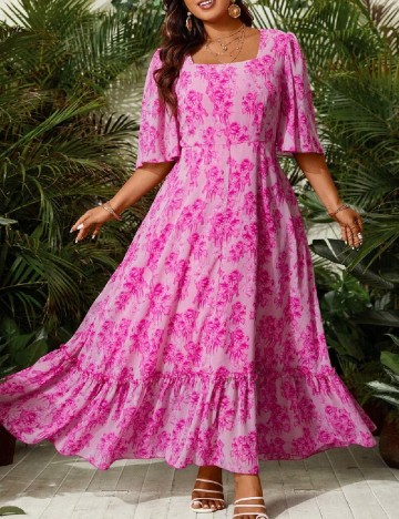 Rochie lunga SHEIN CURVE, roz