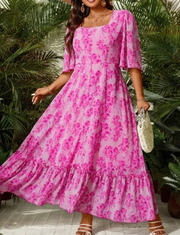 Rochie lunga SHEIN CURVE, roz