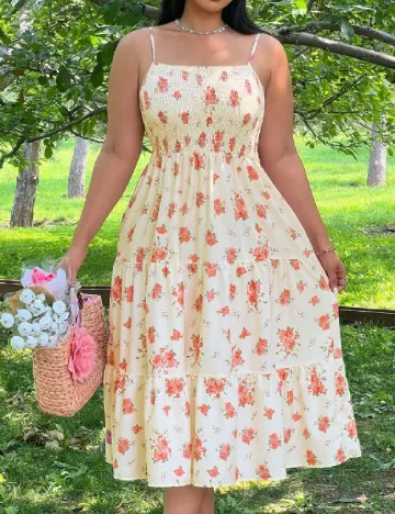 Rochie medie SHEIN CURVE, crem