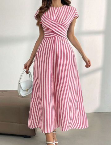 Rochie lunga SHEIN, alb/rosu