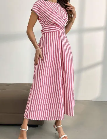 Rochie lunga SHEIN, alb/rosu
