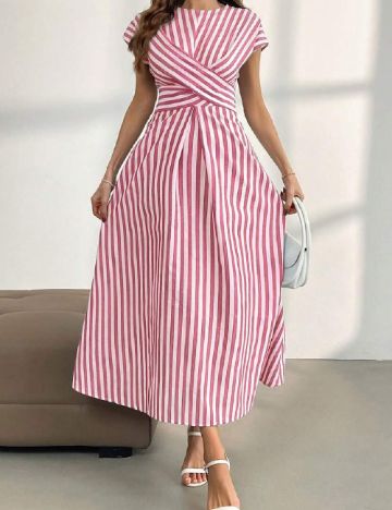 Rochie lunga SHEIN, alb/rosu