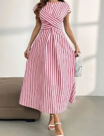 Rochie lunga SHEIN, alb/rosu