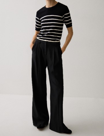 Tricou Reserved, negru/alb