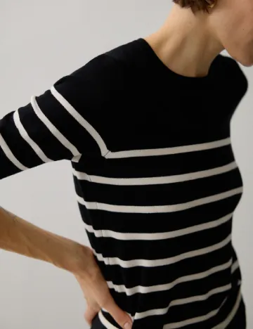 Tricou Reserved, negru/alb