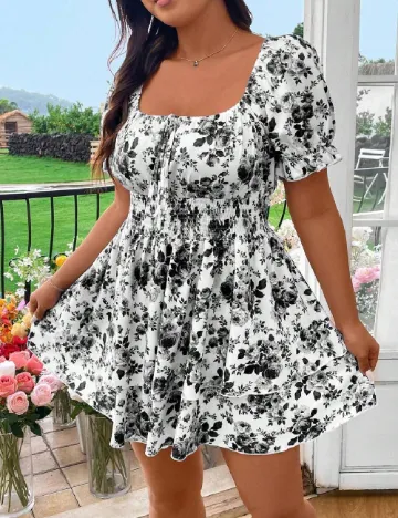 Rochie scurta SHEIN CURVE, floral print