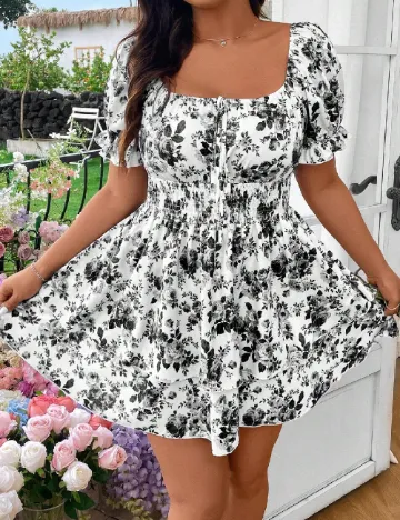 Rochie scurta SHEIN CURVE, floral print