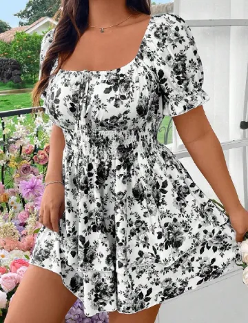 Rochie scurta SHEIN CURVE, floral print