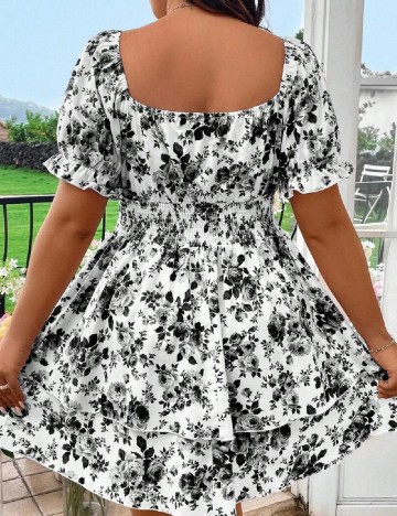 Rochie scurta SHEIN CURVE, floral print