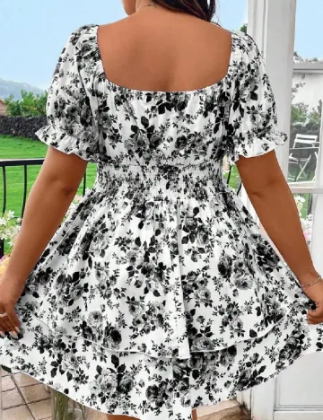 Rochie scurta SHEIN CURVE, floral print