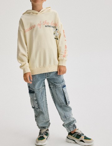 Hanorac Oversize Reserved, crem