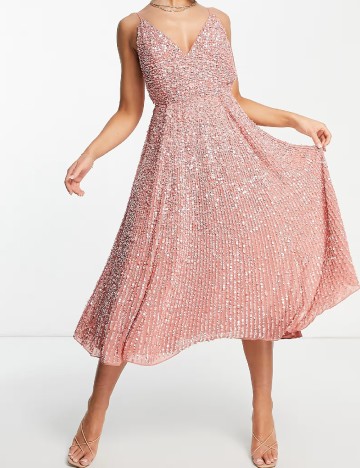 Rochie medie ASOS, roz