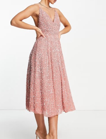 Rochie medie ASOS, roz