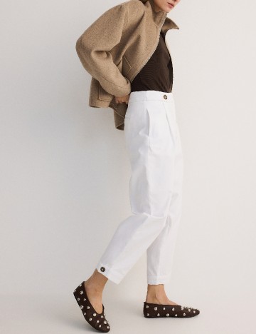 Pantaloni Reserved, alb