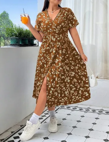 Rochie medie SHEIN CURVE, maro