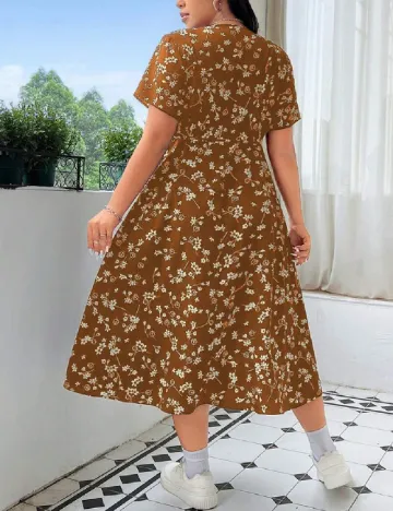 Rochie medie SHEIN CURVE, maro