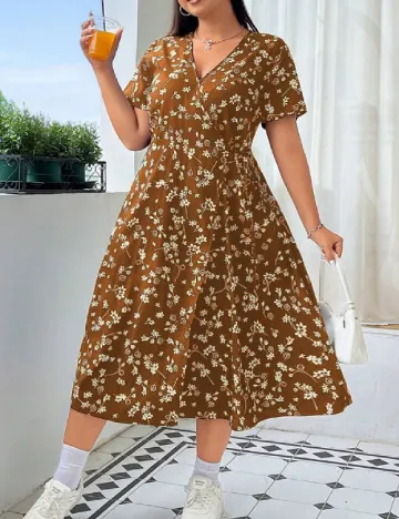 Rochie medie SHEIN CURVE, maro