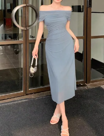 Rochie medie Dazy, albastru