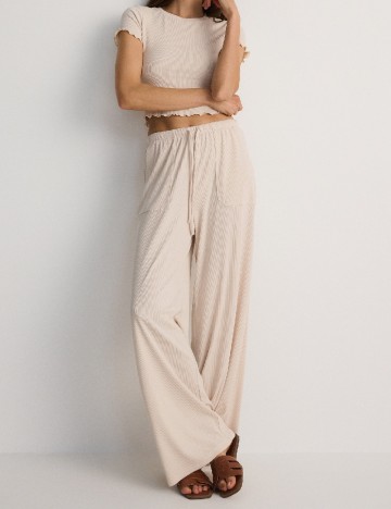 Pantaloni Reserved, crem