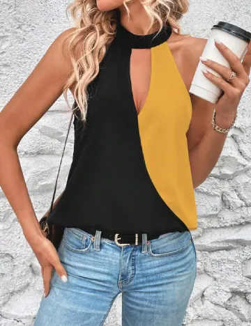 Bluza SHEIN, negru/galben Negru