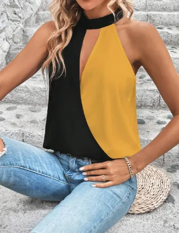 Bluza SHEIN, negru/galben Negru