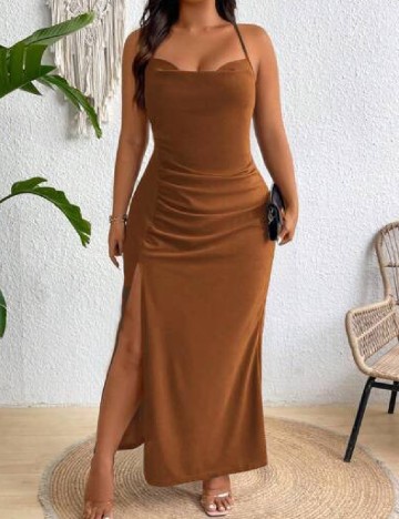 Rochie lunga SHEIN CURVE, maro