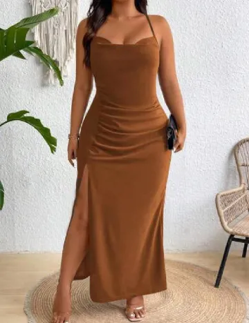 Rochie lunga SHEIN CURVE, maro