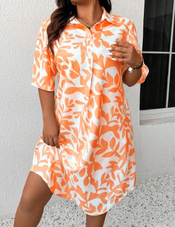 Rochie scurta SHEIN CURVE, portocaliu