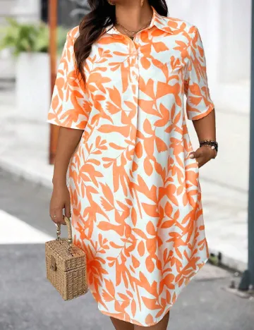 Rochie scurta SHEIN CURVE, portocaliu
