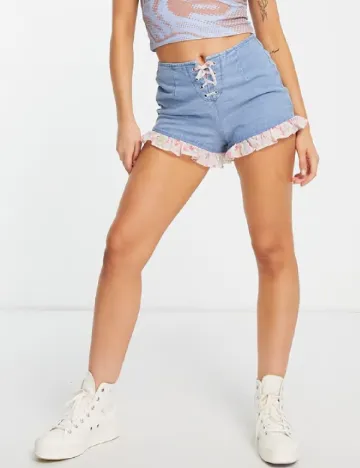Pantaloni scurti Miss Selfridge, albastru