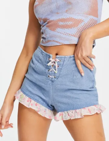Pantaloni scurti Miss Selfridge, albastru
