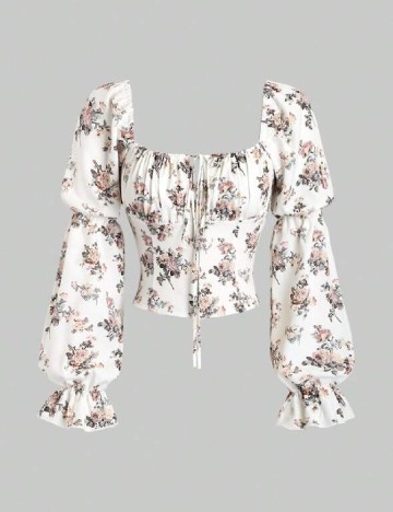 Top SHEIN, floral print