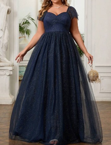 Rochie lunga SHEIN CURVE, bleumarin