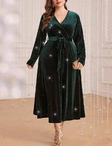 Rochie medie SHEIN CURVE, verde