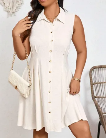 Rochie scurta SHEIN CURVE, ecru