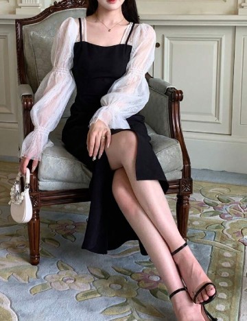 Rochie medie Dazy, negru