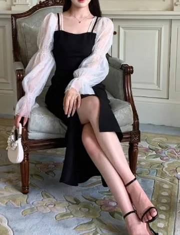 Rochie medie Dazy, negru