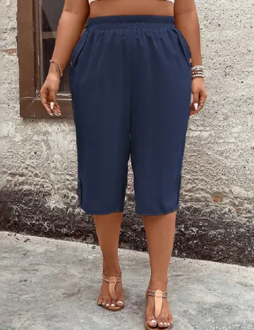 Pantaloni scurti SHEIN CURVE, bleumarin