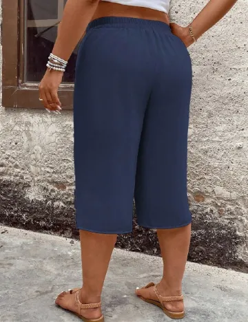 Pantaloni scurti SHEIN CURVE, bleumarin