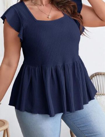 Tricou SHEIN CURVE, bleumarin