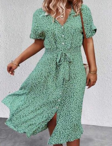 Rochie medie SHEIN CURVE, verde
