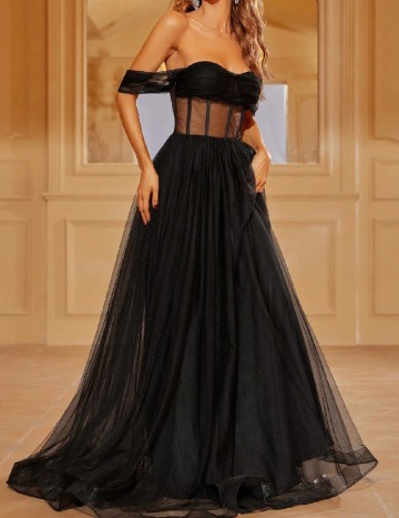 Rochie lunga Faeriesty, negru