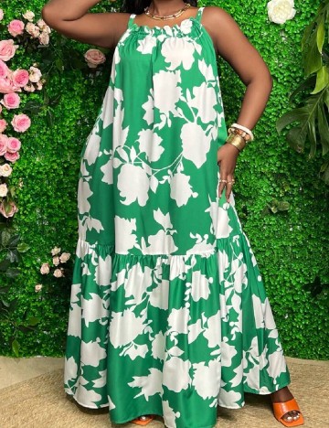 Rochie lunga SHEIN CURVE, verde